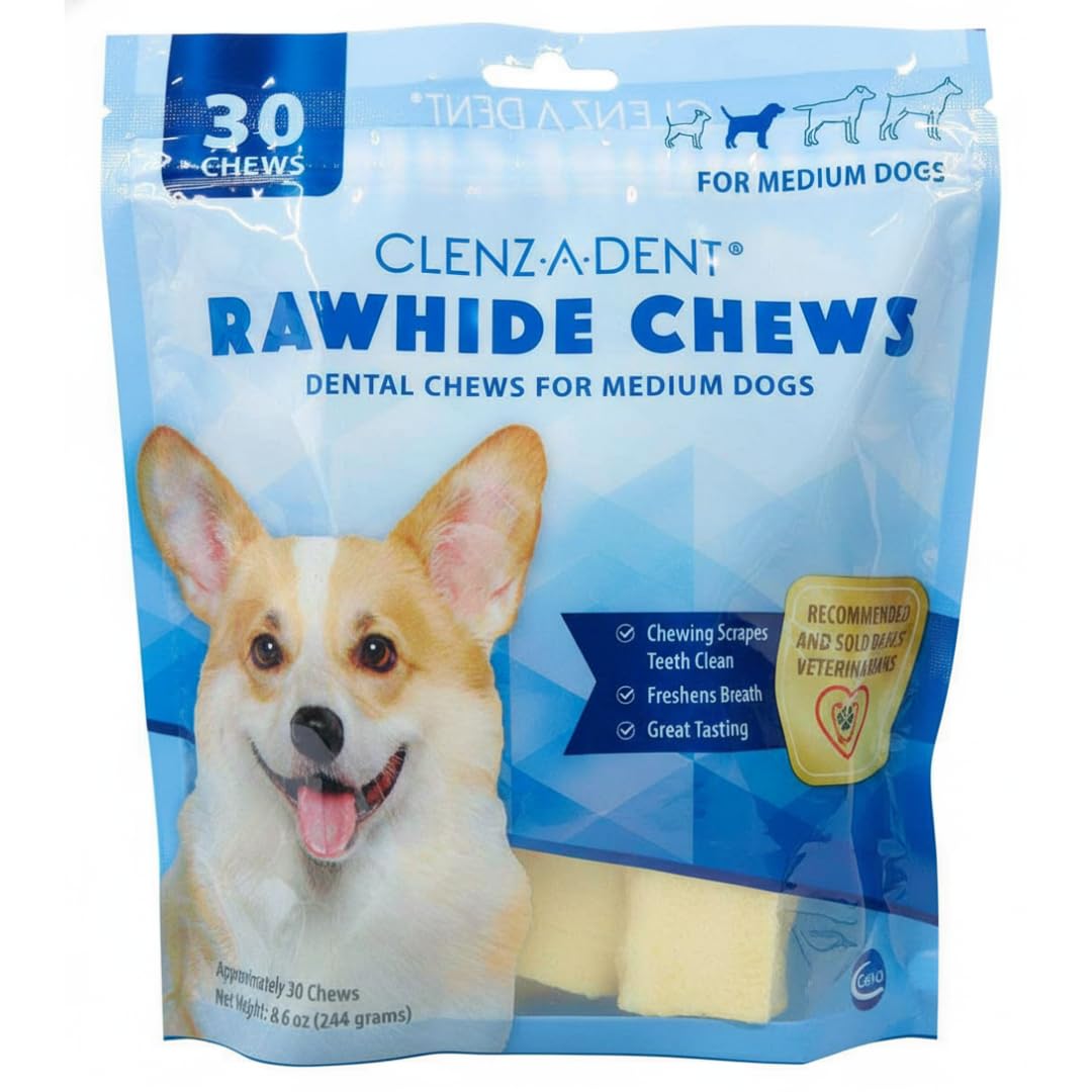 Medium Clenz a Dent Rawhide Chews for Dogs 11-25 Lbs