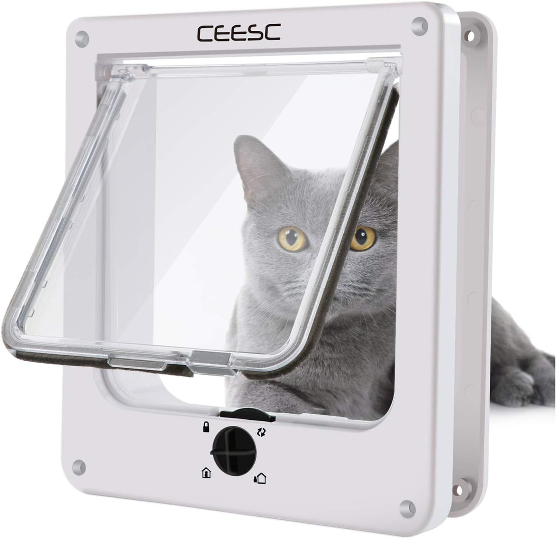CEESC Medium Cat Door for Interior/Exterior, for Pets <15.75"