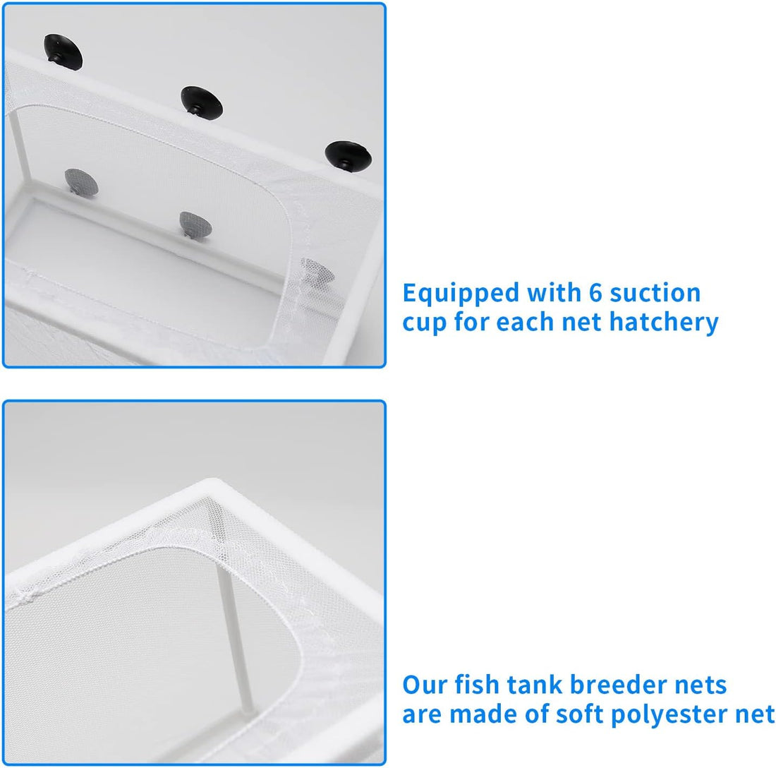 Anxingo 2 Pack Fish Tank Breeder Net,Fish Isolation Breeding Hatching