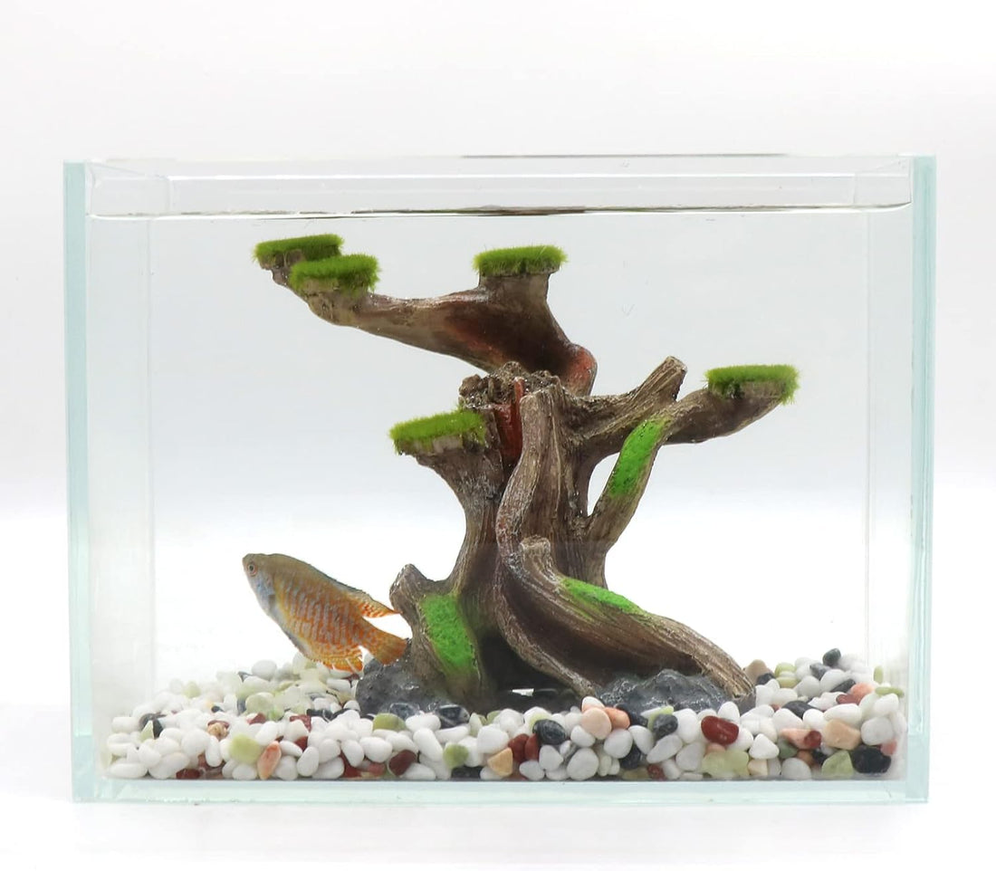 relaqcc Reptile Decor Aquarium Decorations Artificial Moss Resin Fish