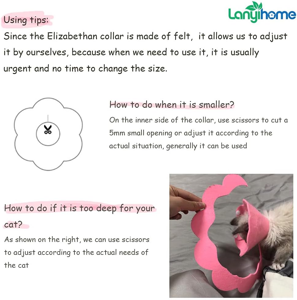 Cat Recovery Collar - Cute Flower Neck Cat Cones After Surgery