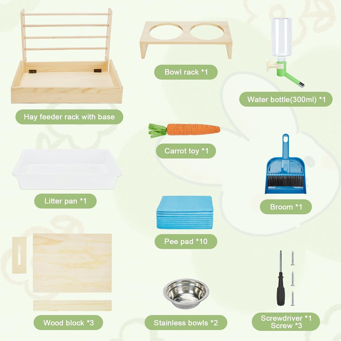 4 in 1 Rabbit Hay Feeder with Litter Box