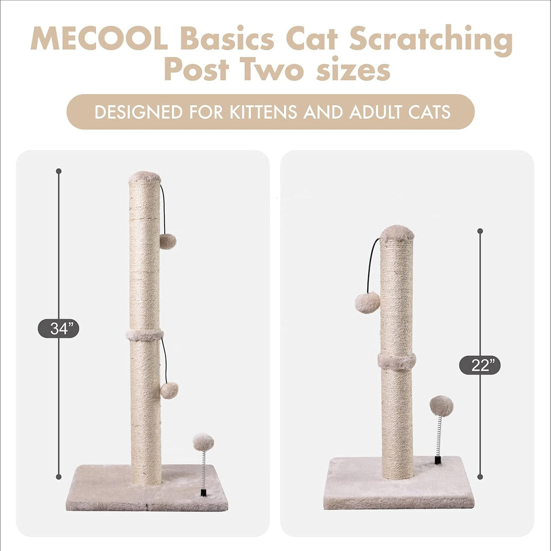 MECOOL Cat Scratching Post Premium Basics Kitten Scratcher Sisal