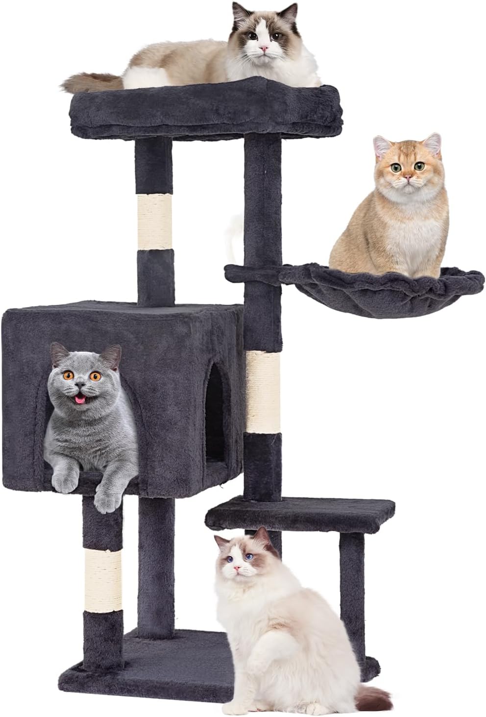 FDW | 54" Cat Tree Tower | Grey | Multi-Level Indoor Activity Center