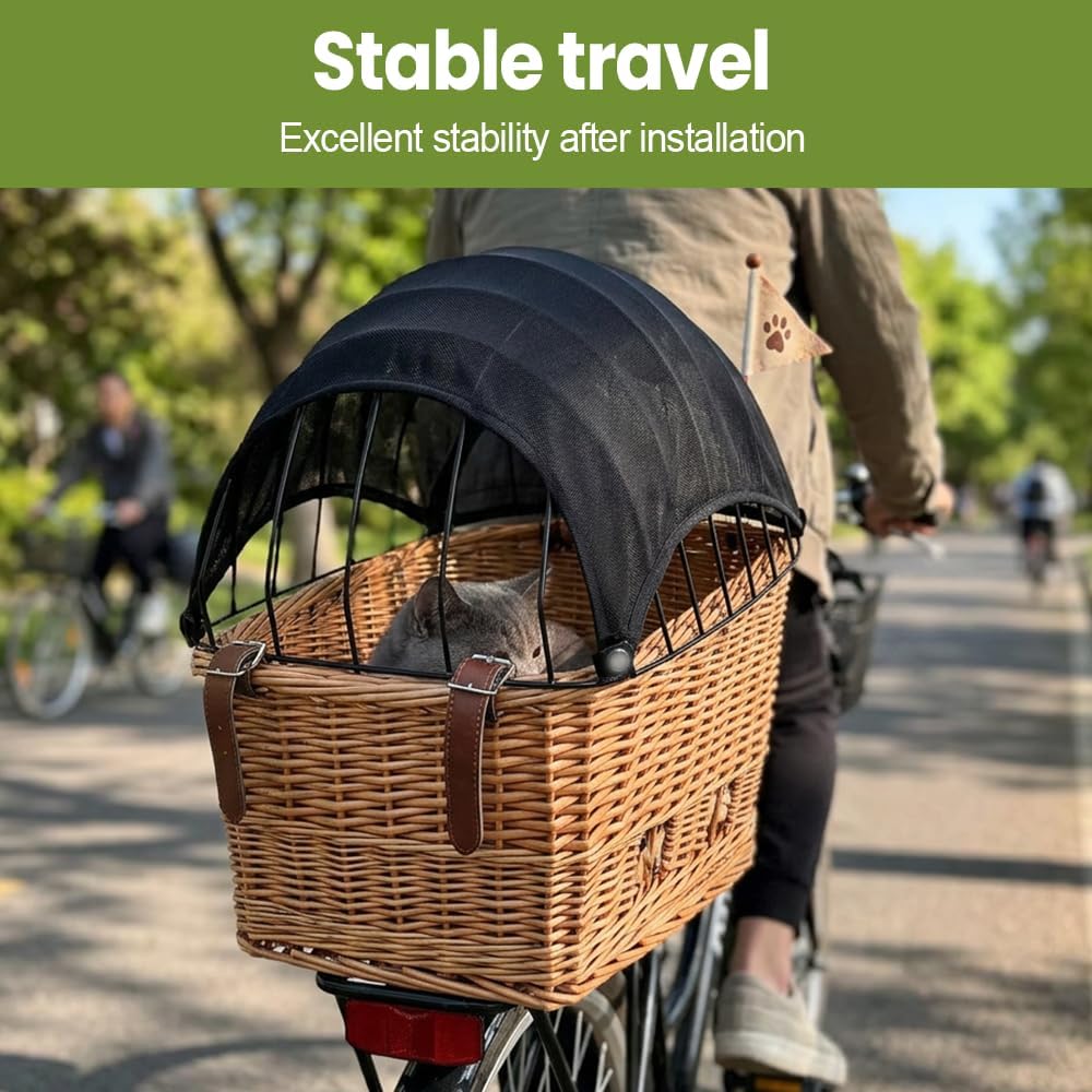 Pet Bike Basket Sunshade, Quick Install Breathable Shade Cover