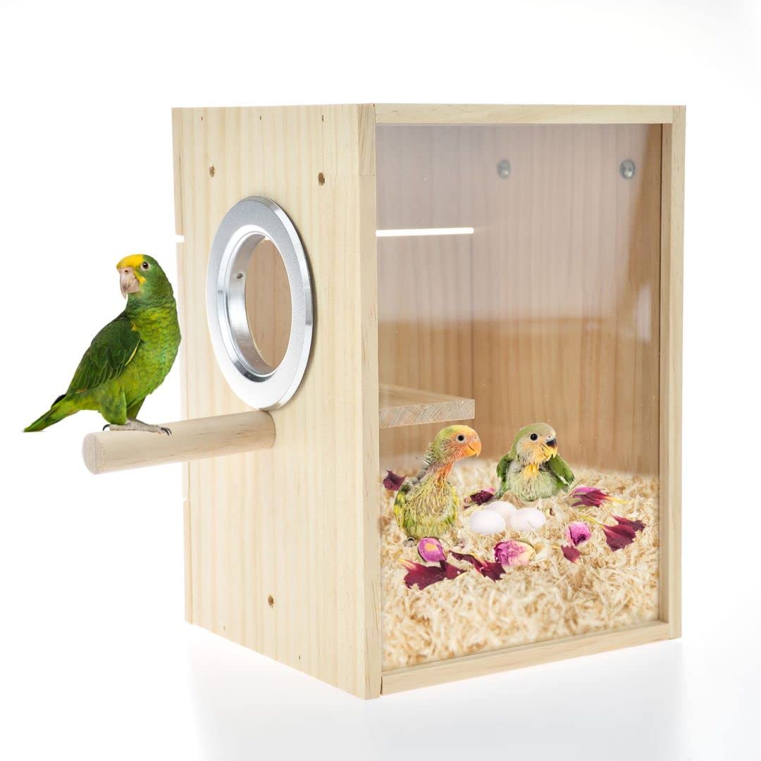 CooShou Bird Nest Box Parakeet Breeding Nest Box Bird Nest House