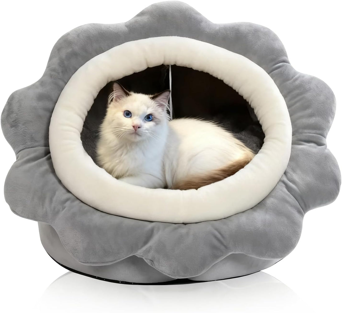Cat Beds for Indoor Cats-Rabbit-Shaped Cat Cave Bed with Hanging