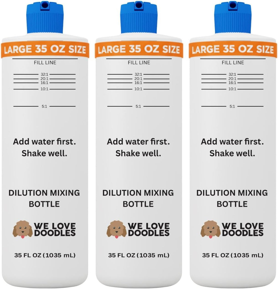 Dilution Bottle for Dog Shampoo, Conditioner & Solutions, 35 oz