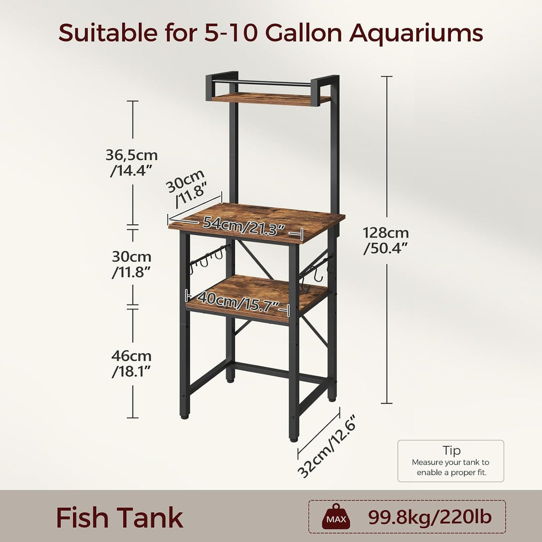 MAHANCRIS 5-10 Gallon Fish Tank Stand
