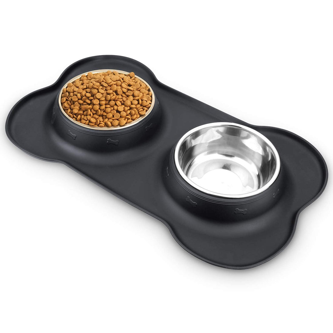 AsFrost Dog Food Bowls Stainless Steel & Water Dish with No-Spill