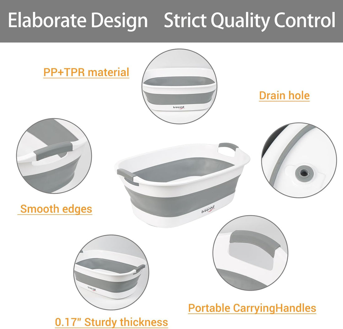 Collapsible Dog Bath Tub, Portable Puppy Bathtub with Drain Plug