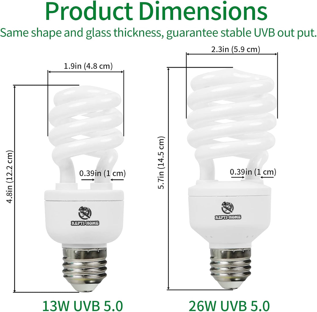 UVB Reptile Light 5.0, 13W Tropical and Sub-Tropical UVA UVB Bulb