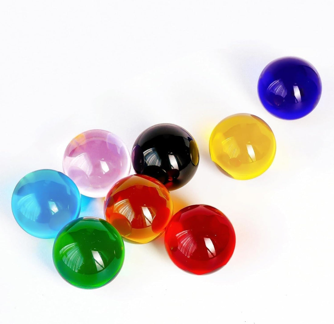 40mm Colorful Solid Glass Marbles 8 Pack Round Decor Balls