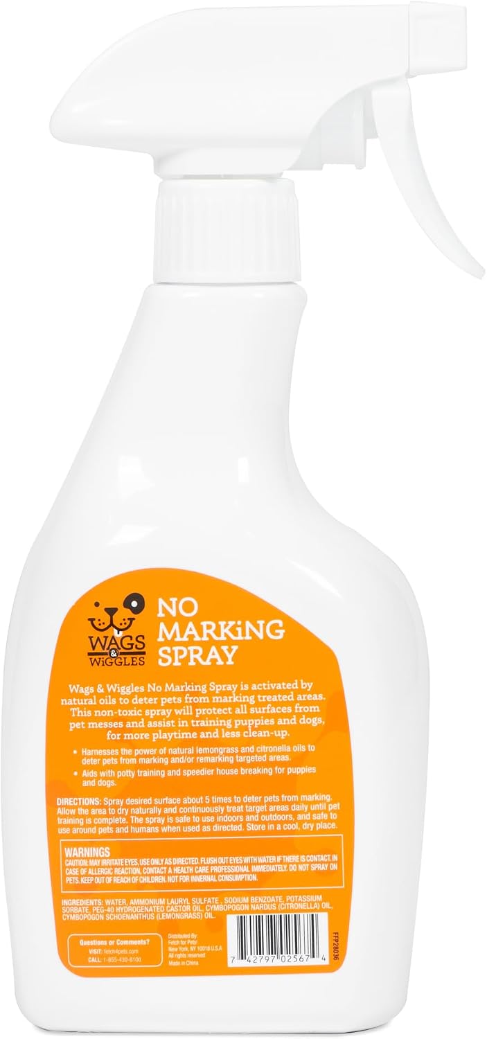 Wags & Wiggles No-Marking Deterrent Training Spray, 16 Fl Oz