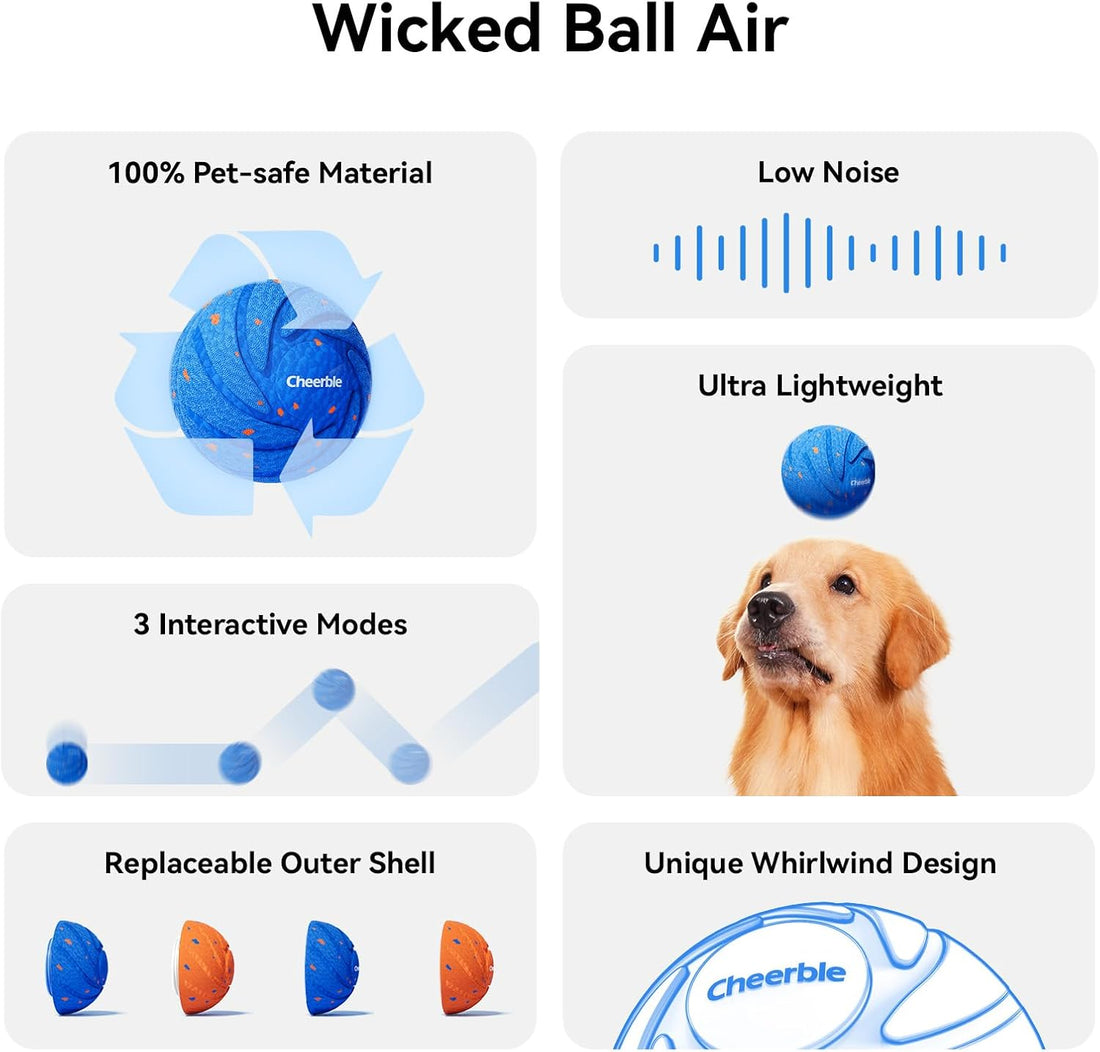 Cheerble Smart Interactive Dog Toy, Wicked Ball AIR, E-TPU Material