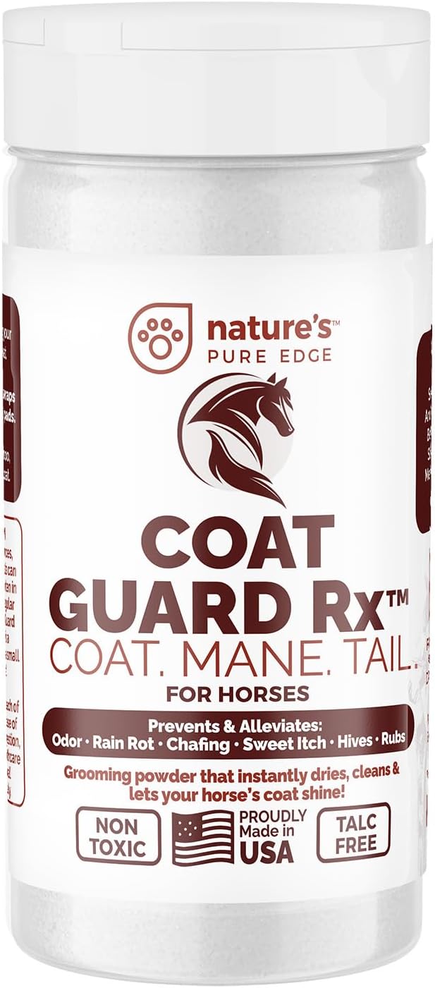 Extra Large. 2 Lbs. Coat Guard Rx™ Coat, Tail, Mane Powder for Horses - Rain Rot, Sweet Itch, Treatment & Dry Shampoo for Horses.