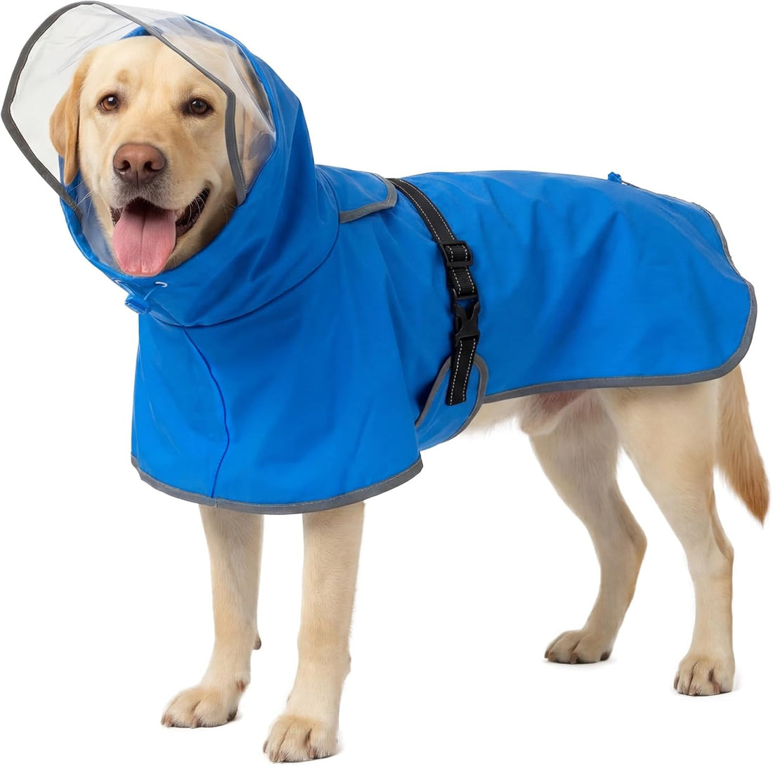 BRKURLEG Dog Raincoat, Waterproof Rain Jacket with Clear Hood
