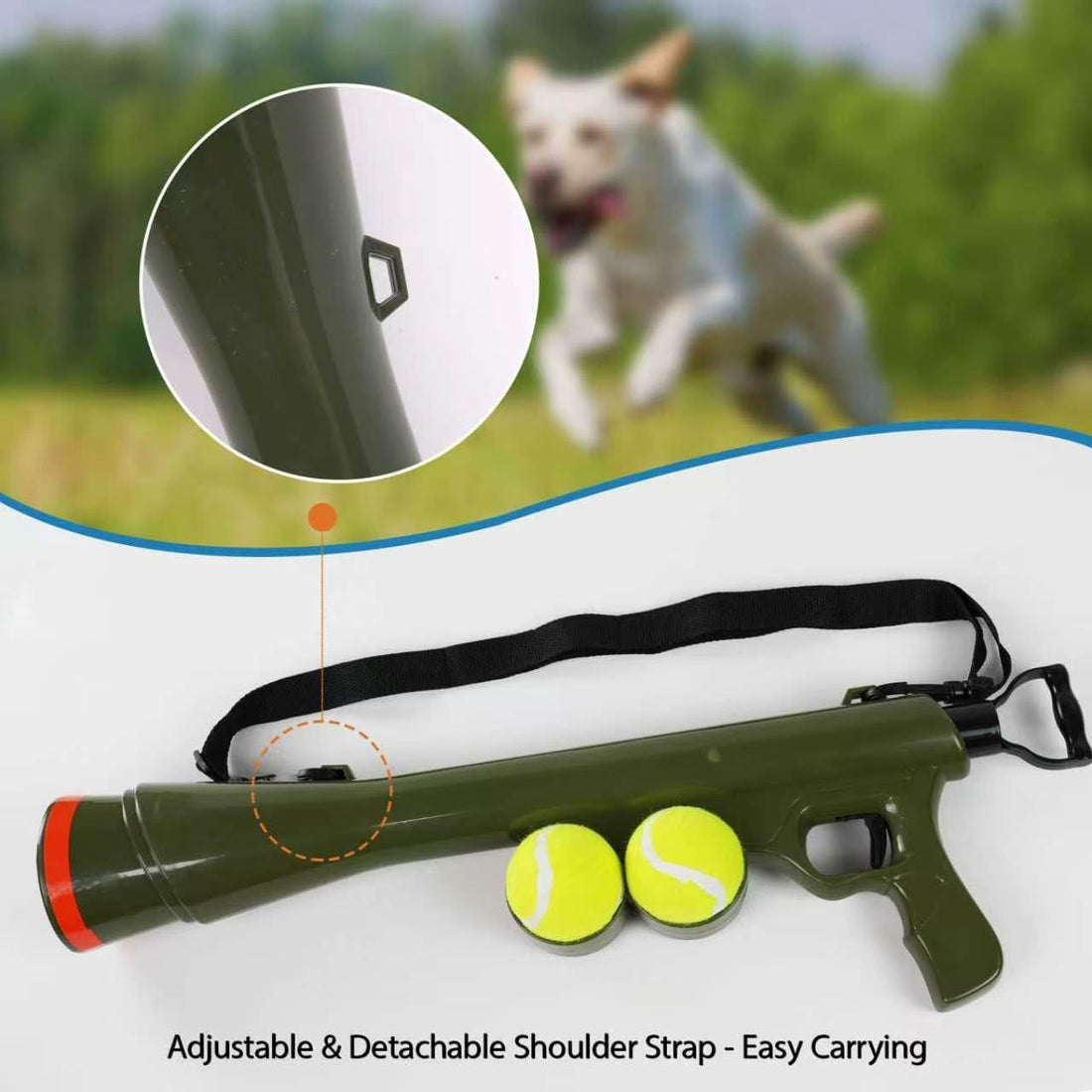 Dog Ball Launcher, Tennis Ball Thrower Launches 30+ft