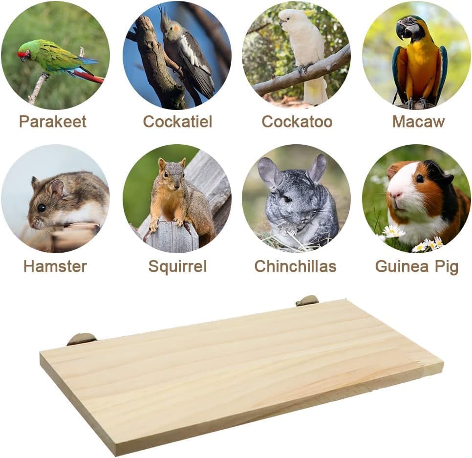 Litewoo Parrot Bird Wood Perch Platform Large Stand Shelf for Budgie