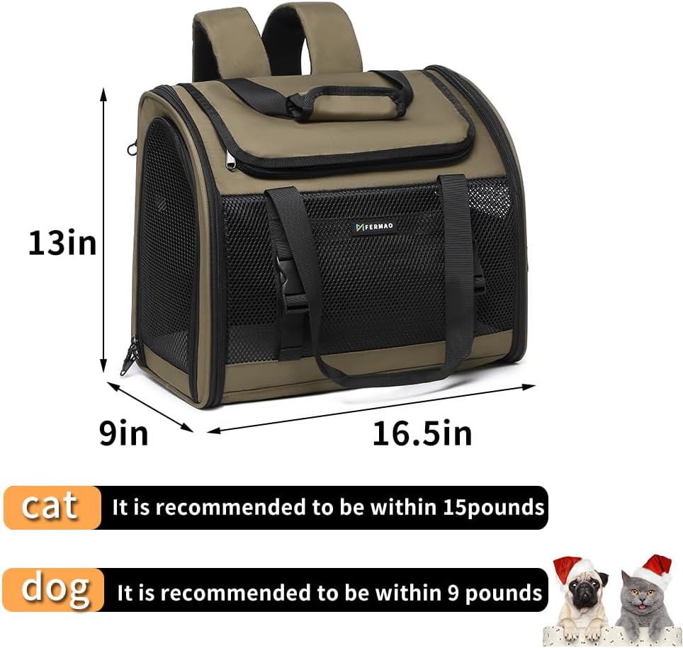 Cat Carrier Backpack for Small Medium Large Cats Airline Approved Pet