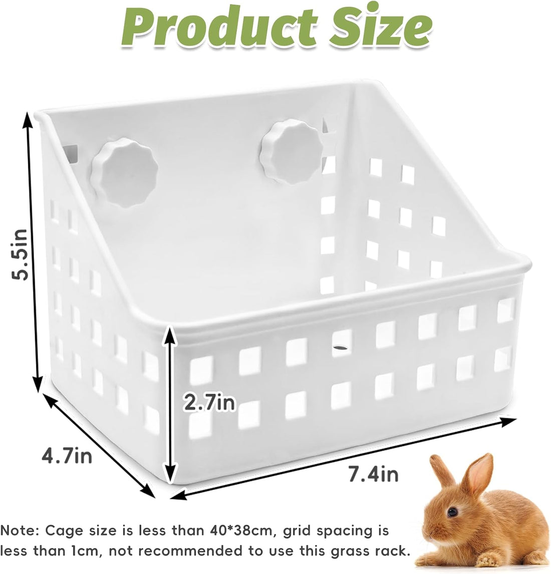 PINVNBY Hay Feeder for Rabbits, Less Wasted Hay Rack Manger