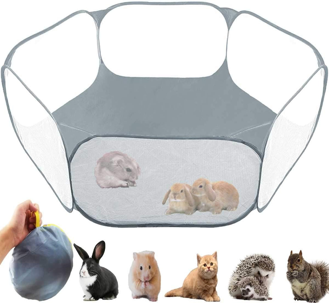 Small Animals Tent,Reptiles Cage,Breathable Transparent Pet Playpen