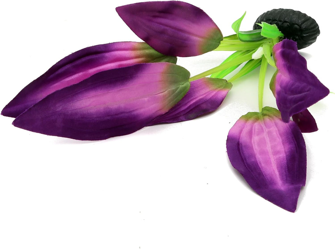 Silk Aquarium Plants for Betta Fish Tank, Purple-White