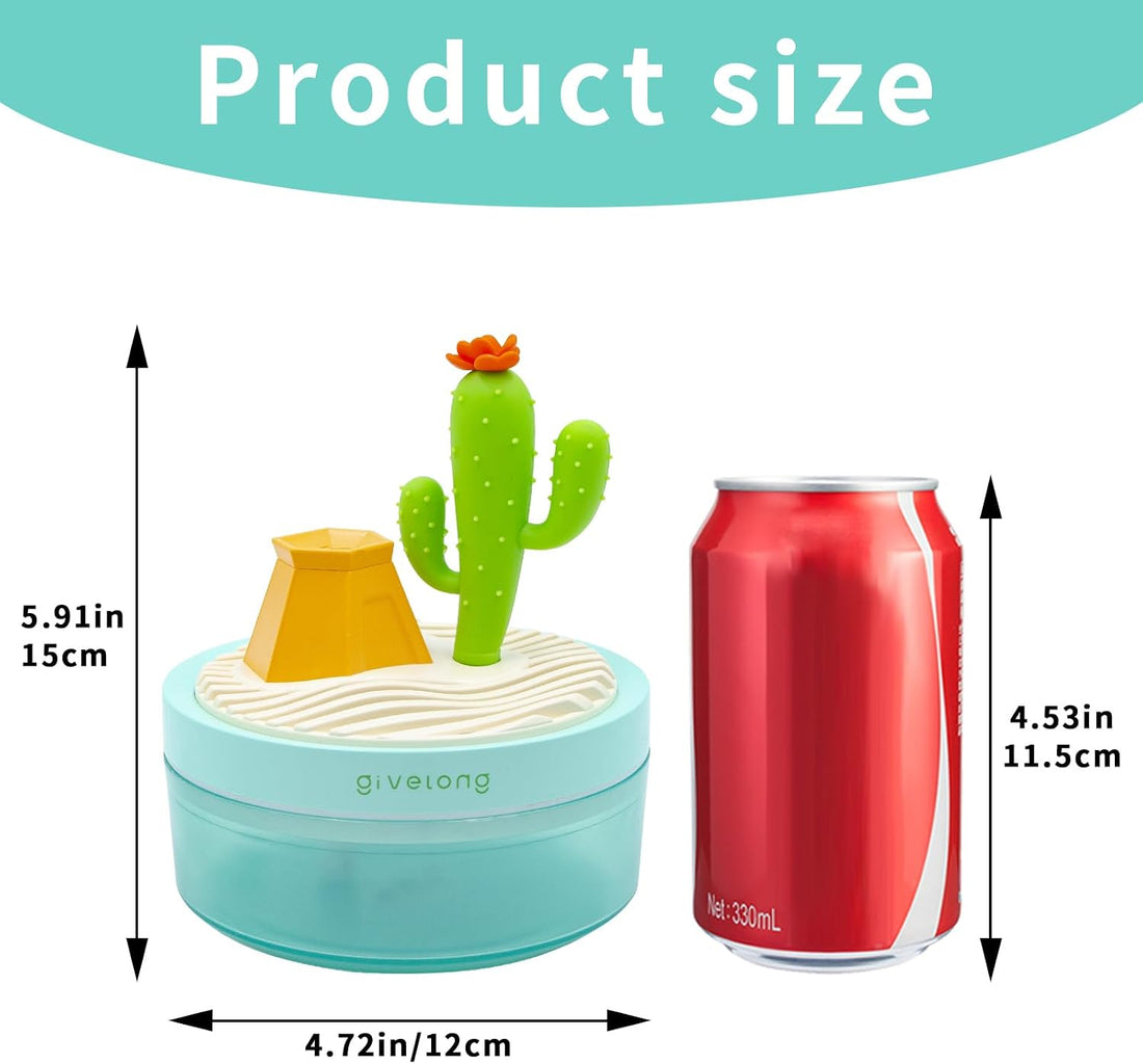 Reptile Fogger, 320ML USB Plastic Cartoon Cactus Humidifier