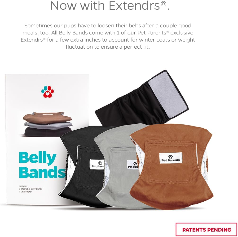 Pet Parents® Washable Belly Bands for Dogs + Extendrs® Durable Dog