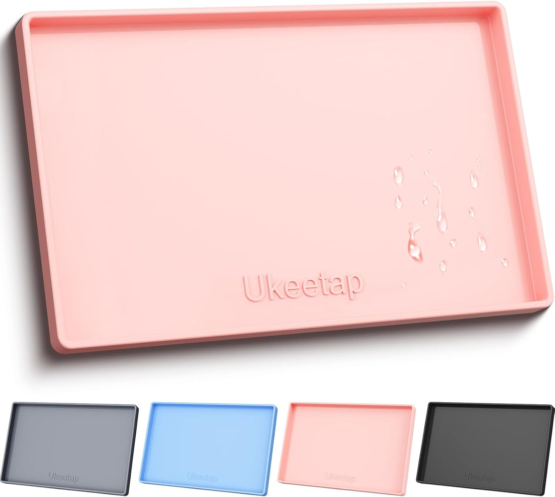 19" x 12" Extra Thick Silicone Mat Waterproof with Raised Edge