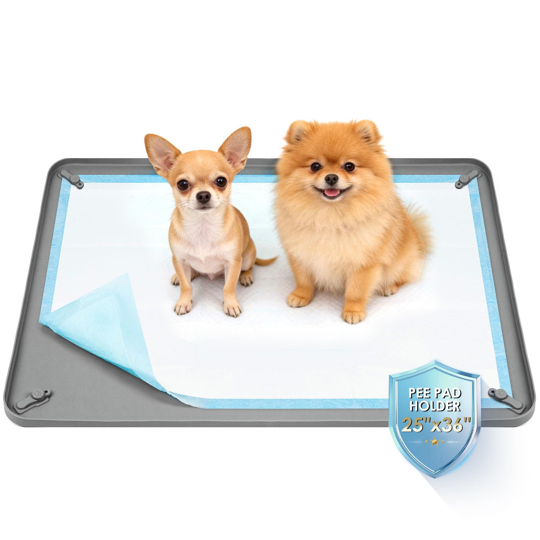 Pee Pad Holder for Dogs,25 x 36 Inch Dog Potty Tray with Silicone
