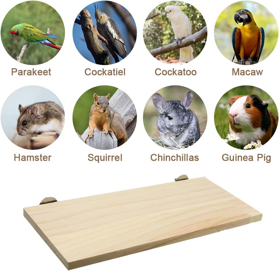 Litewoo Parrot Bird Wood Perch Platform Large Stand Shelf for Birds