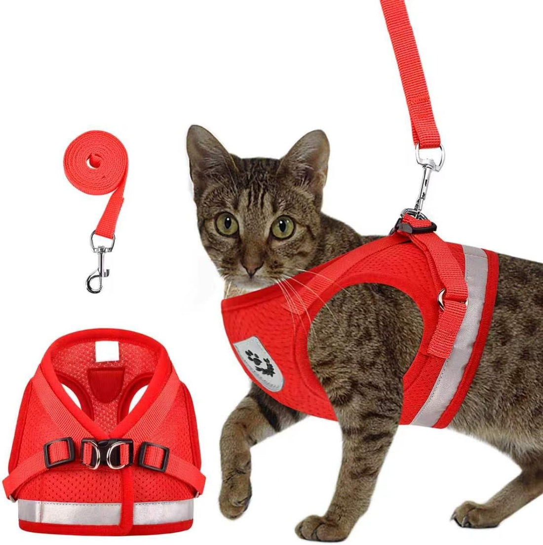 Cat Harness and Leash Set, Escape Proof Adjustable Soft Mesh Vest