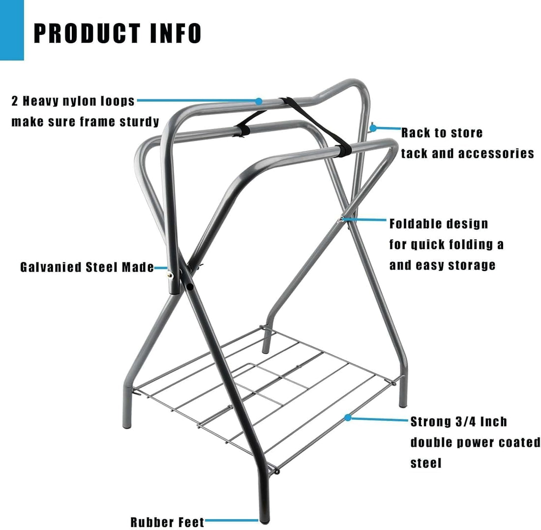 Saddle Rack Portable Folding Horse Saddle Stand for English