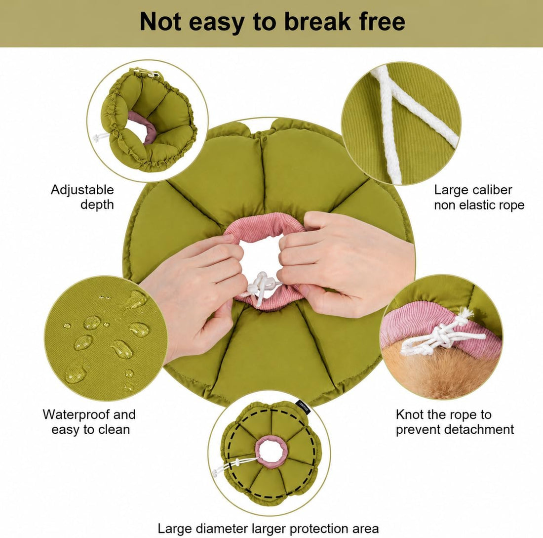 H HIDREAM Dog Cone Collar Stress-Free Recovery Cone Alternative