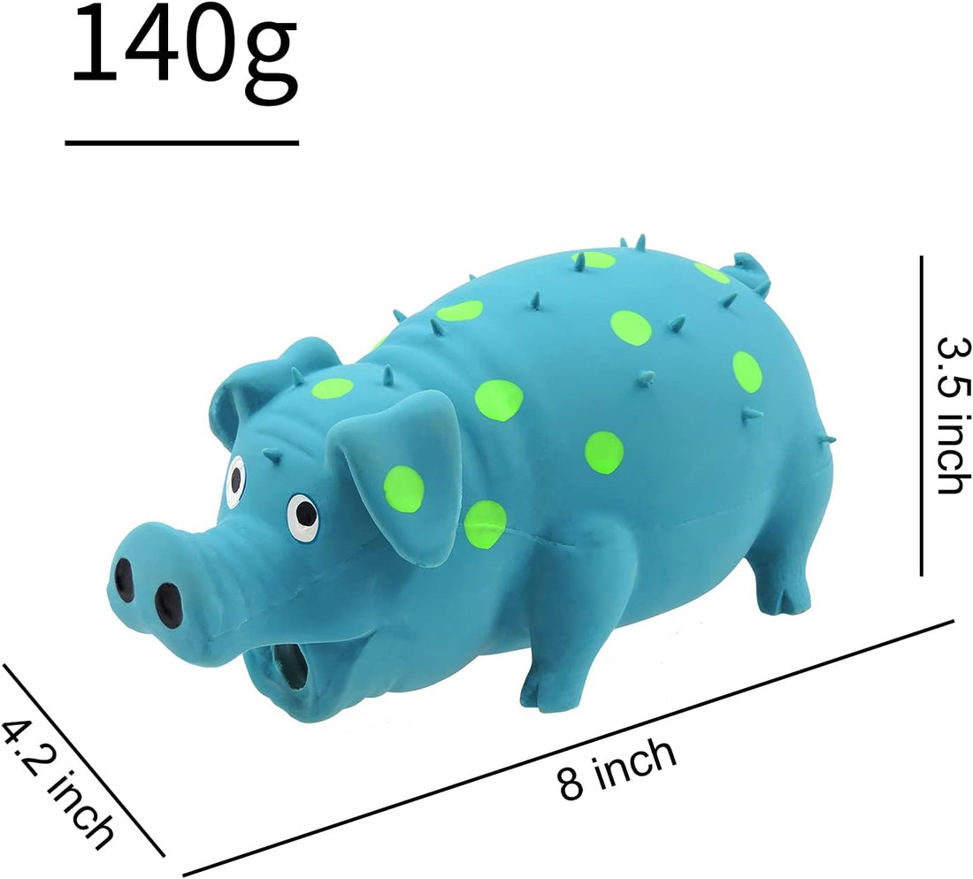 Andiker Dog Squeaky Toy, Dots Latex Dog Chew Toys with a Oinks Sound
