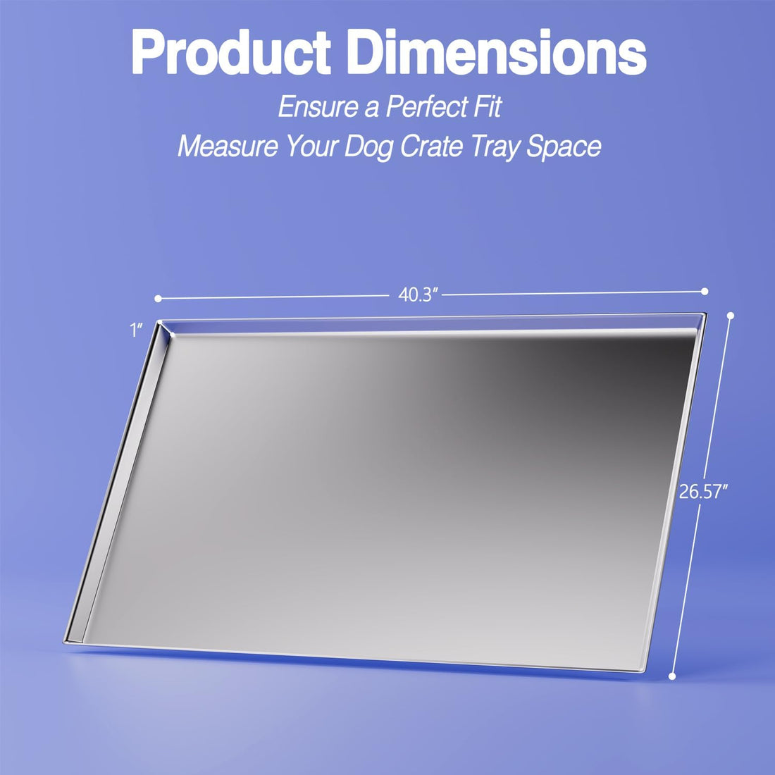 Metal Dog Crate Tray Replacement Pan - Stainless Steel