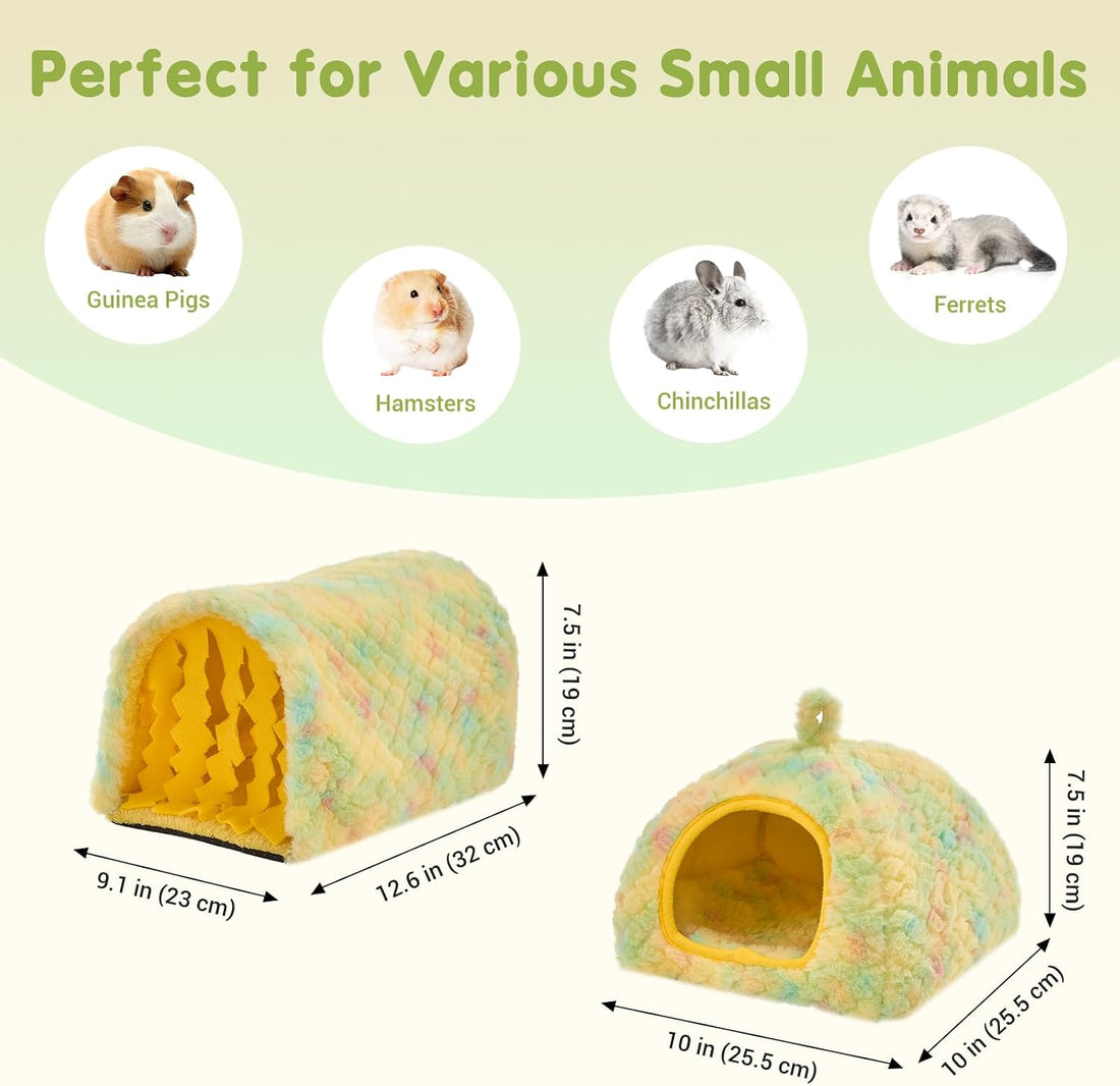 Avont 2-Pack Guinea Pig Tunnel & Hideout Bed Set