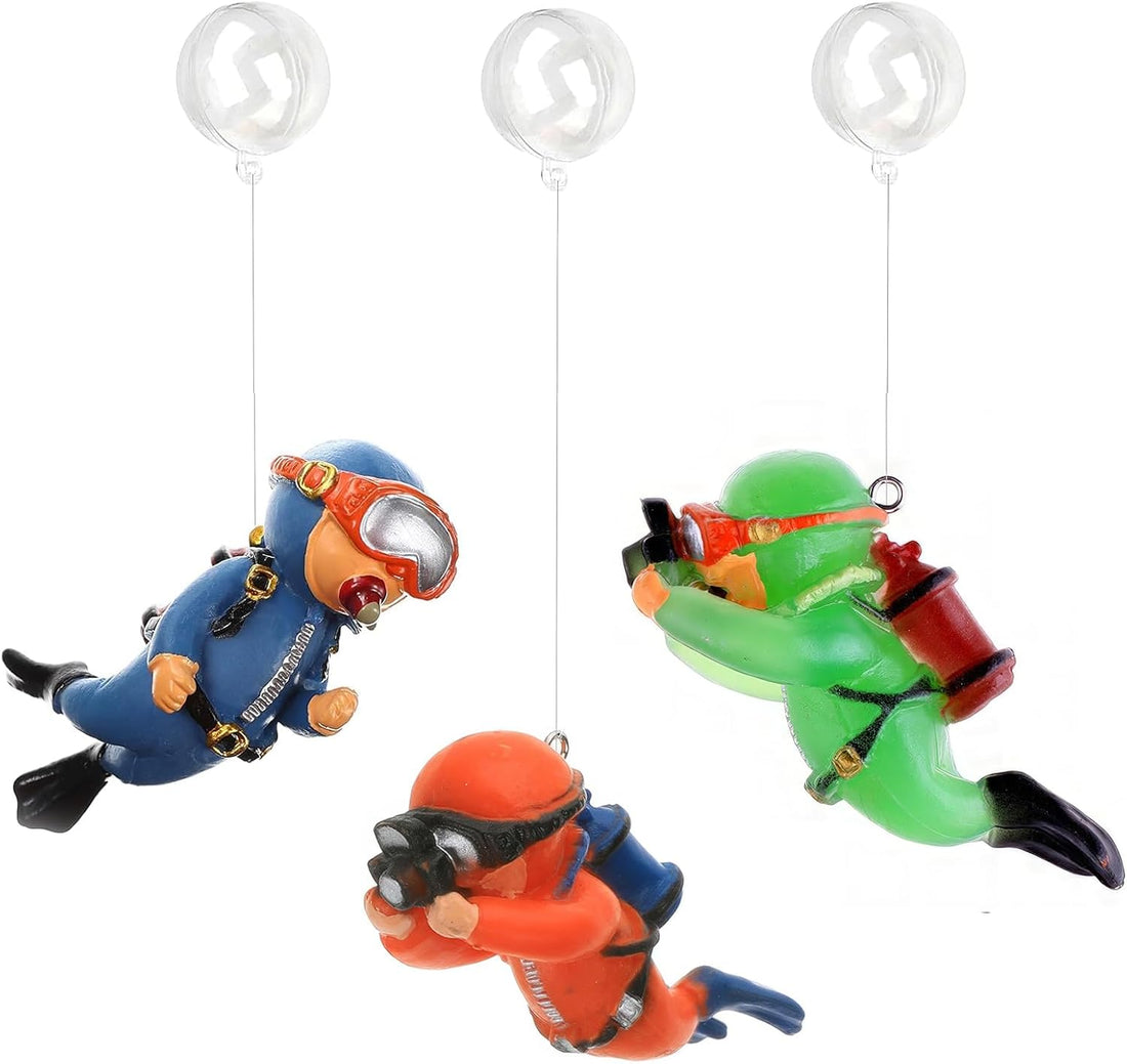 2-Pack Floating Little Diver, Aquarium Decorations for Fish Tanks
