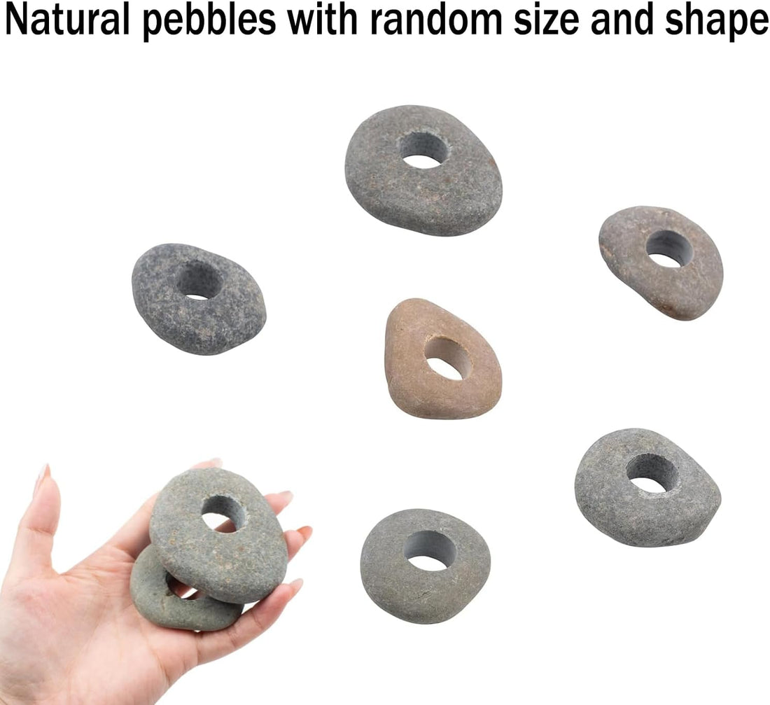 6 Pcs Natural River Stone Plant Weights for Aquarium