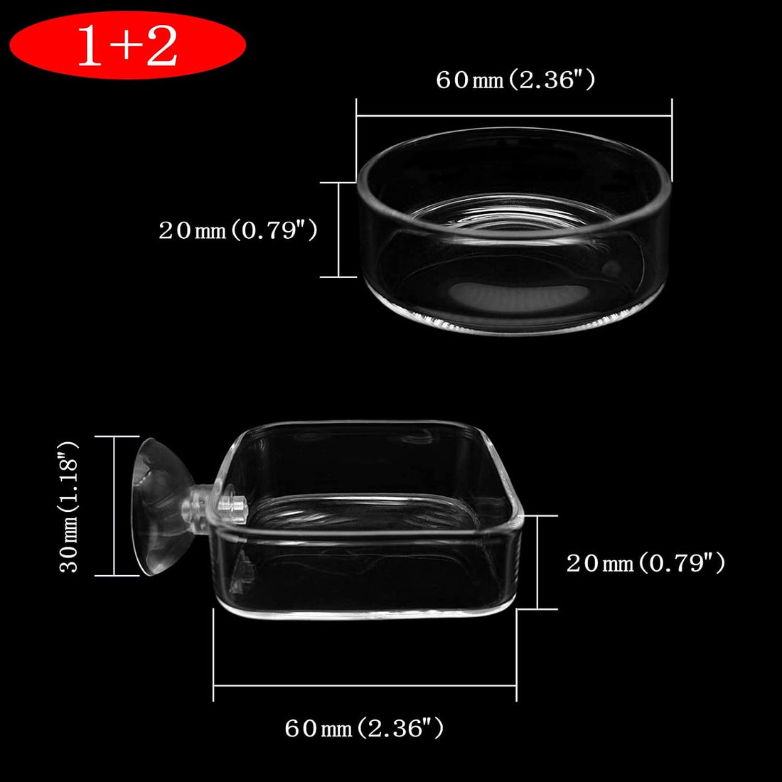 Aquarium Shrimp Feeder Dish Glass Fish Tank Feeding Bowls