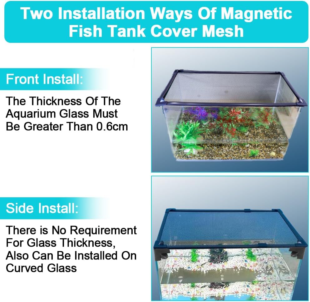 Magnetic Aquarium Cover Lid, DIY Fish Tank lid Anti-Jumping net Cover