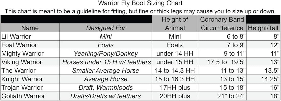 Warrior Fly Boots for Horses
