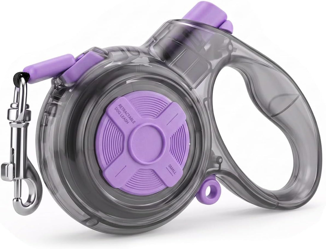 16 ft Retractable Dog Leash, Transparent Design, Up to 110 lbs