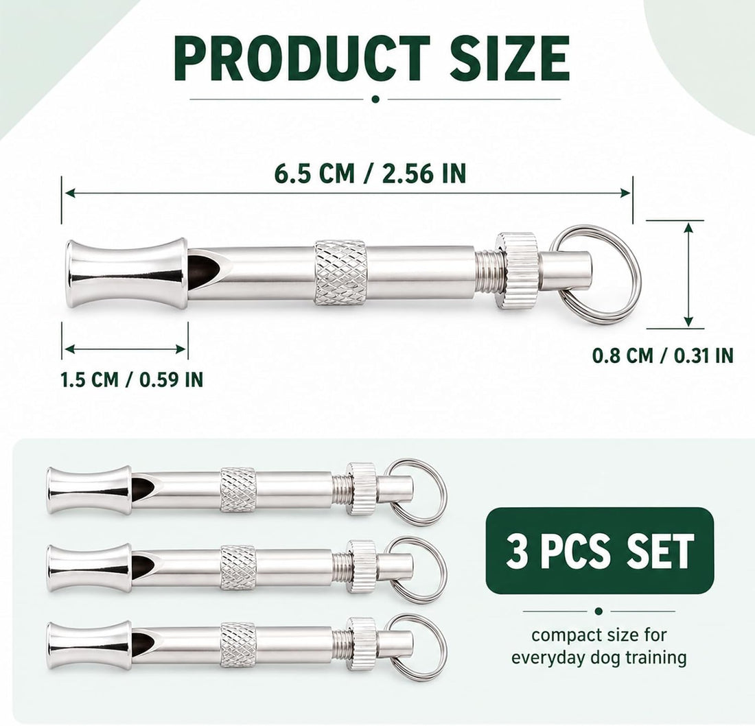 3Pcs Silent Dog Whistle – Adjustable Ultrasonic Recall & Obedience