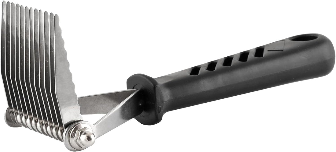 Jeffers Pet Dematting Rake for Dogs & Cats – Serrated Blades for Mats