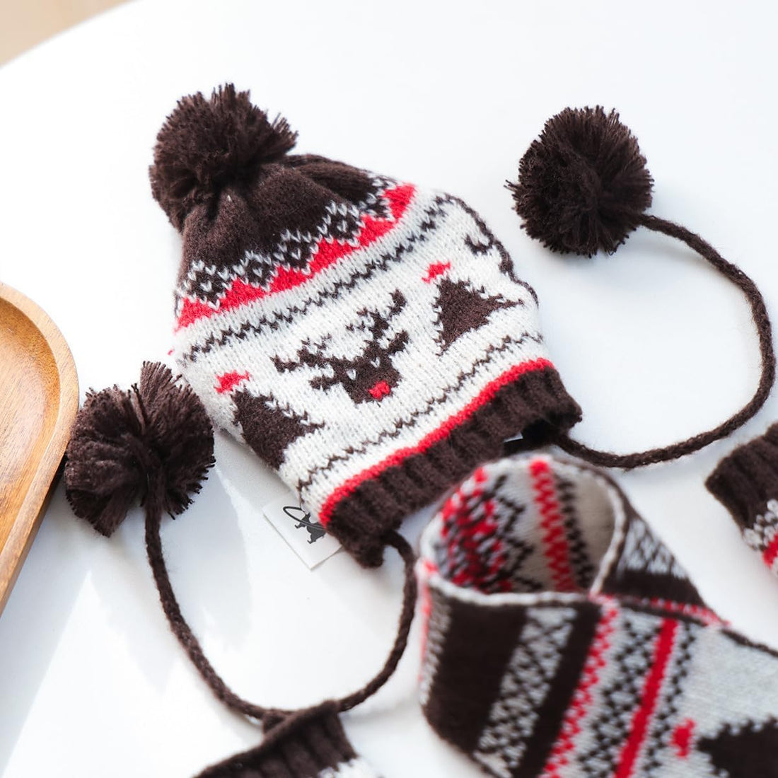 Dog Hat & Scarf Set, Knitted Pet Christmas Winter Warm Caps