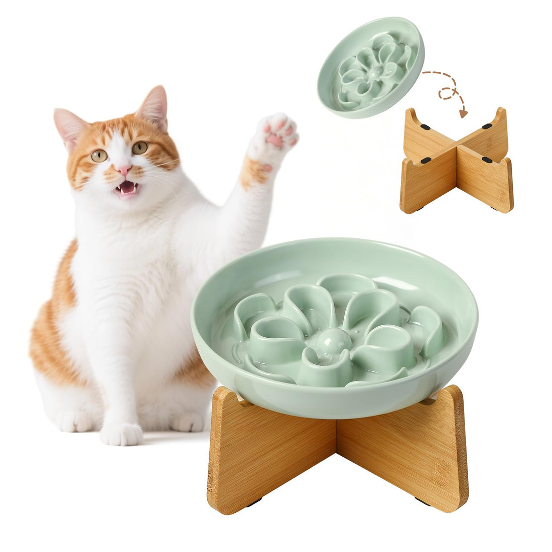 Elevated Slow Feeder Cat Bowl