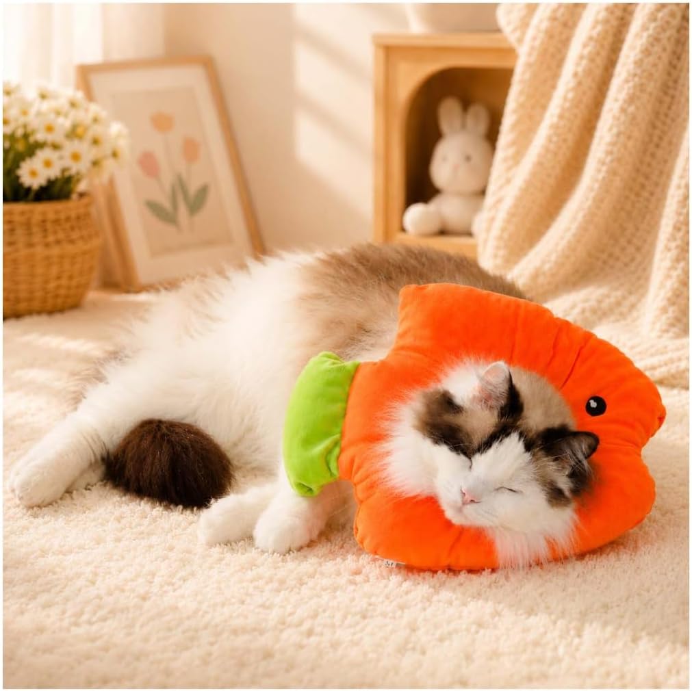 Cat Cone Collar, Adjustable Soft Recovery Collar After Surgery, Blue M
