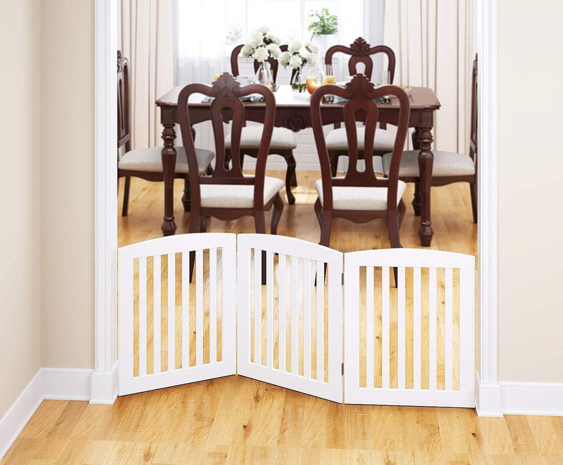 PAWLAND Wooden Freestanding Foldable Pet Gate